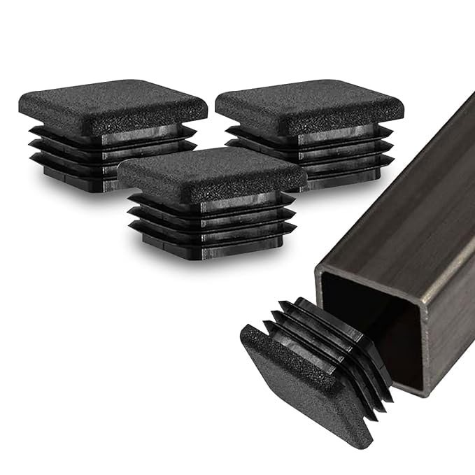 Professional Black Thin Head Square Inserts Protection For Box Section Tubing - 20Pcs