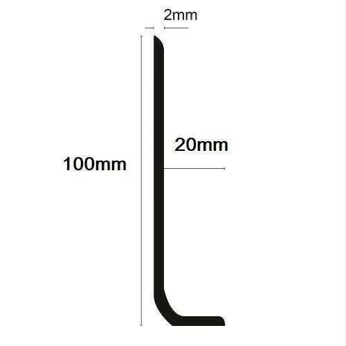 PVC Flexible Sit-On Skirting Board – 100mm x 20mm x 15m