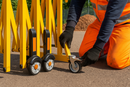 Industrial Extendable Barrier Gate Hi-Vis Crowd Control Solution with Reflectors & Rubber Castors