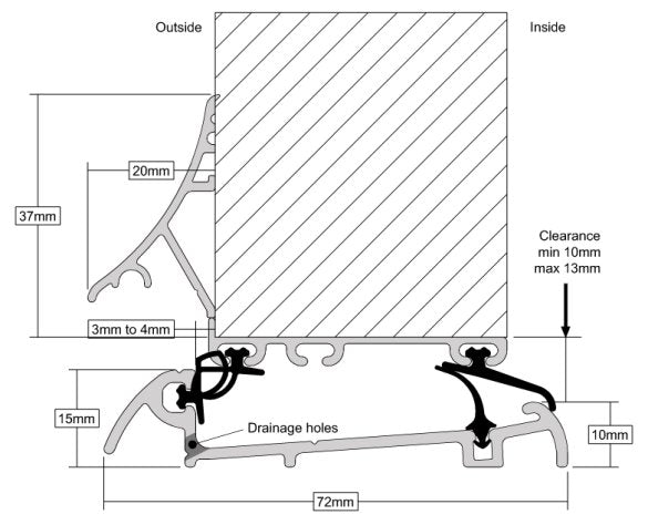 Heavy Duty Inward Opening Threshold For Enhanced Door Protection