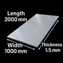 304 Mirror Polished Stainless Steel Sheet – 2000mm x 1000mm x 1.5mm | High-Gloss, Durable & Corrosion-Resistant