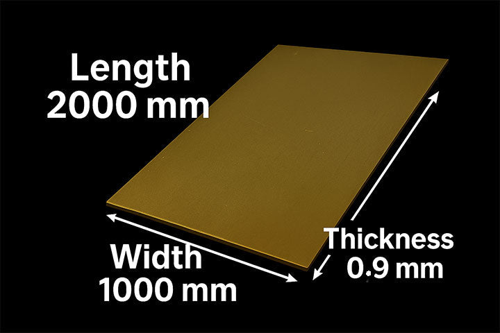 2000mm x 1000mm x 0.9mm Brushed Polished Brass Sheet – Premium Finish, High-Durability, Decorative & Industrial Use