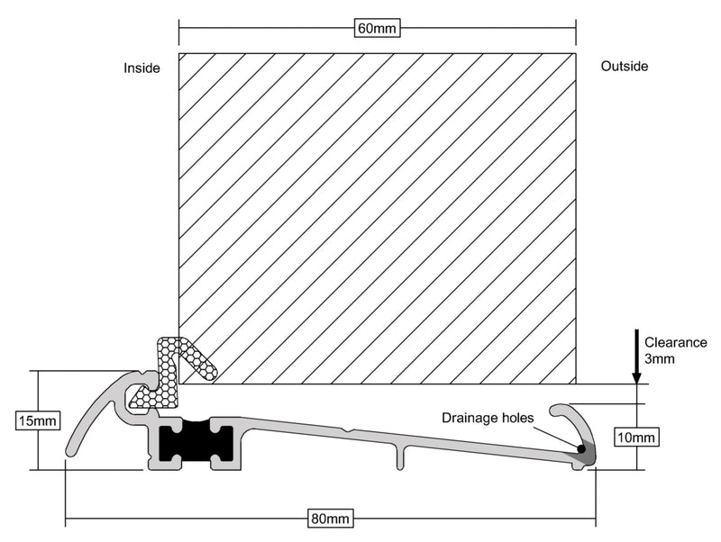 Professional-Grade Slimline Wide Thermal Break Threshold For Outward Opening Doors