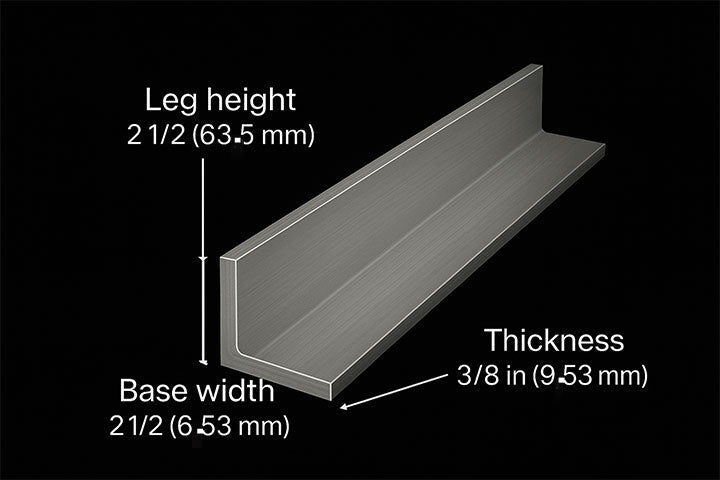 63.5mm x 63.5mm x 9.5mm Aluminium Angle | Heavy-Duty 6082T6 Alloy | Precision-Cut Metal for Fabrication & Construction
