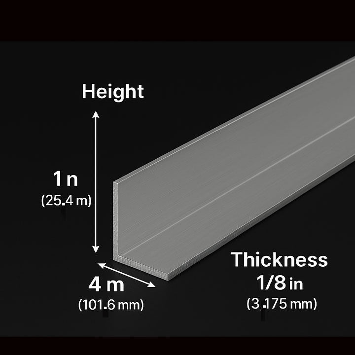 Heavy-Duty 101.6mm x 25.4mm x 3.2mm Aluminium Angle – 6082T6 Alloy, High-Strength Unequal Angle Bar for Construction & DIY Projects