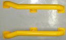 Heavy-Duty Bolt-Down Wheel Guides - Galvanized Steel, Yellow Powder Coated, 1... - Main Product Image