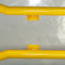 Heavy-Duty Bolt-Down Wheel Guides - Galvanized Steel, Yellow Powder Coated, 116 kg Pair, 2040 x 405 x 365 mm