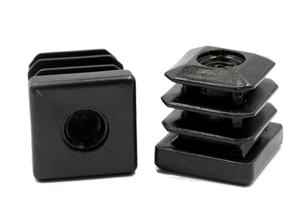 High Durable Black Square Plastic Threaded Inserts For Industrial Use - 25Pack