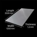 316L Stainless Steel Sheet 2500mm x 1250mm x 1.2mm – Dull Polished, Rust-Resistant & Precision Cut for Fabrication & Engineering
