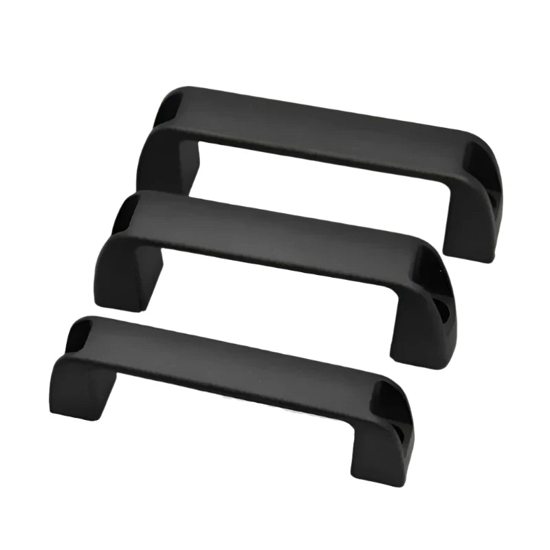 Heavy Duty Black Bridge Handles With Counterbores For Cabinets & Machinery - 4Pack