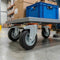 125mm Pressed Steel Swivel Castor Wheel with Directional Brake & Top Plate - Black Rubber - 110kg Load