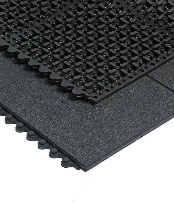 Dark Slate Gray Solid Interconnecting Rubber Garage And Gym Tiles