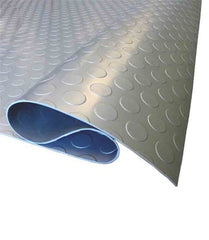 Heavy-Duty Non-Slip Rubber Flooring Roll – R11 Slip Rated, Oil-Resistant Safety Matting with Studded Penny Pattern – Custom Length Industrial Grade