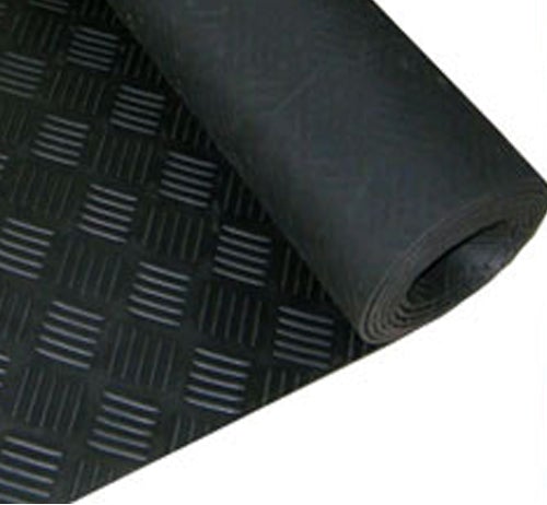 Dark Slate Gray Rubber Flooring Checker Plate Linear Meter